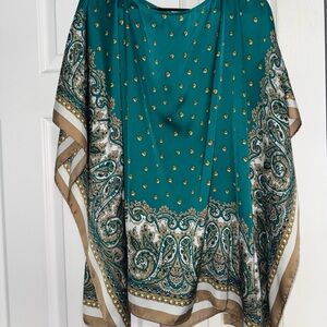 Chic Paisley Teal Poncho